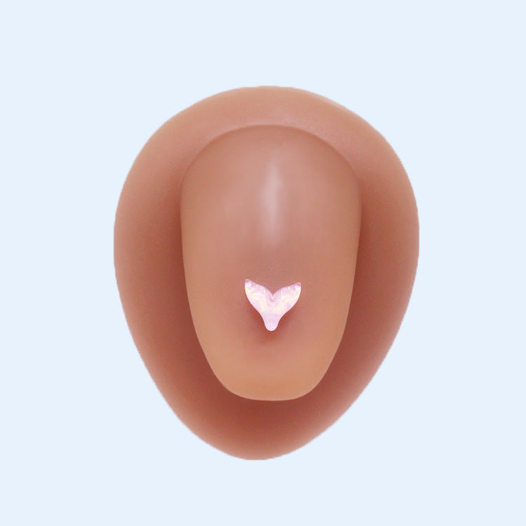 Wholesale Round Heart Shaped Water Drop Color Stainless Steel Tongue Studs